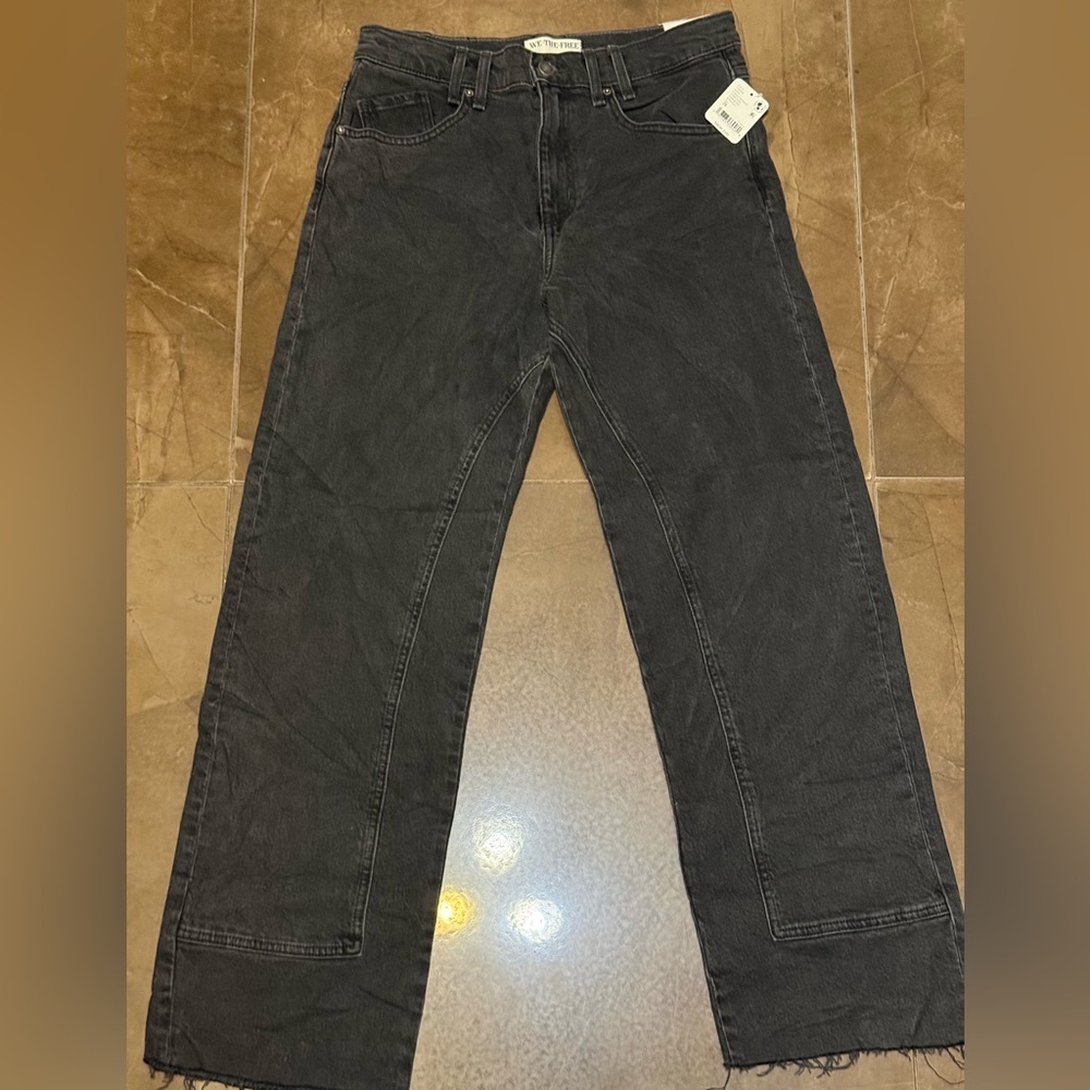 We The Free Risk Taker High rise Black Straight-Leg Jeans